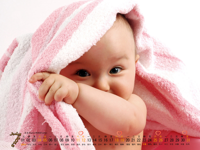 2015年7月日历精选可爱宝贝baby童真摄影高清桌面壁纸